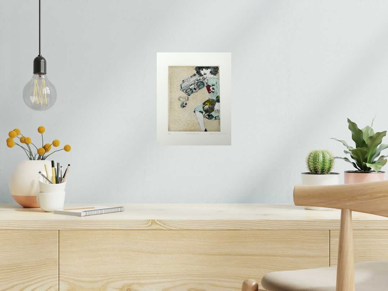 Dessin HEARTBEATS de ATSUKO ISHII dans un intérieur – 30 × 24 cm