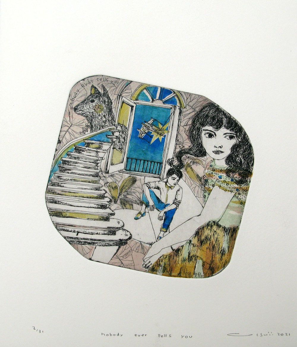 Dessin figuratif petit format NOBODY EVER TELLS YOU – ATSUKO ISHII – 24 × 30 cm