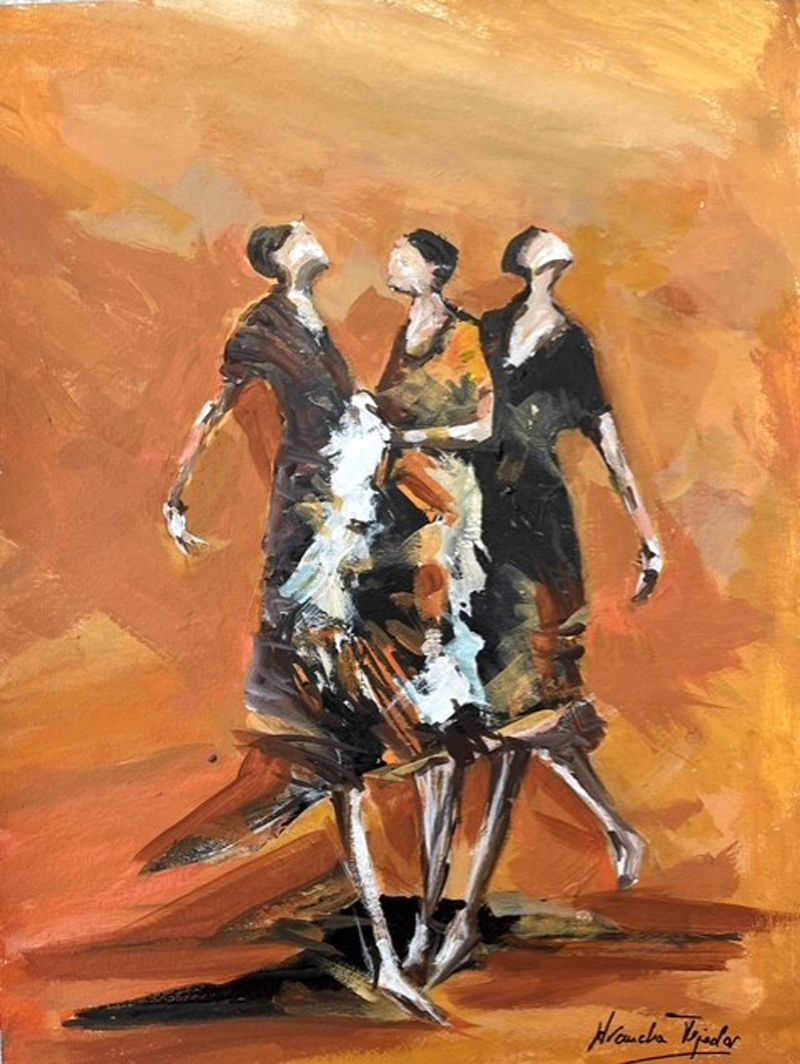 Dessin figuratif petit format blanc Femmes 19 – ARANCHA TEJEDOR – 30 × 40 cm