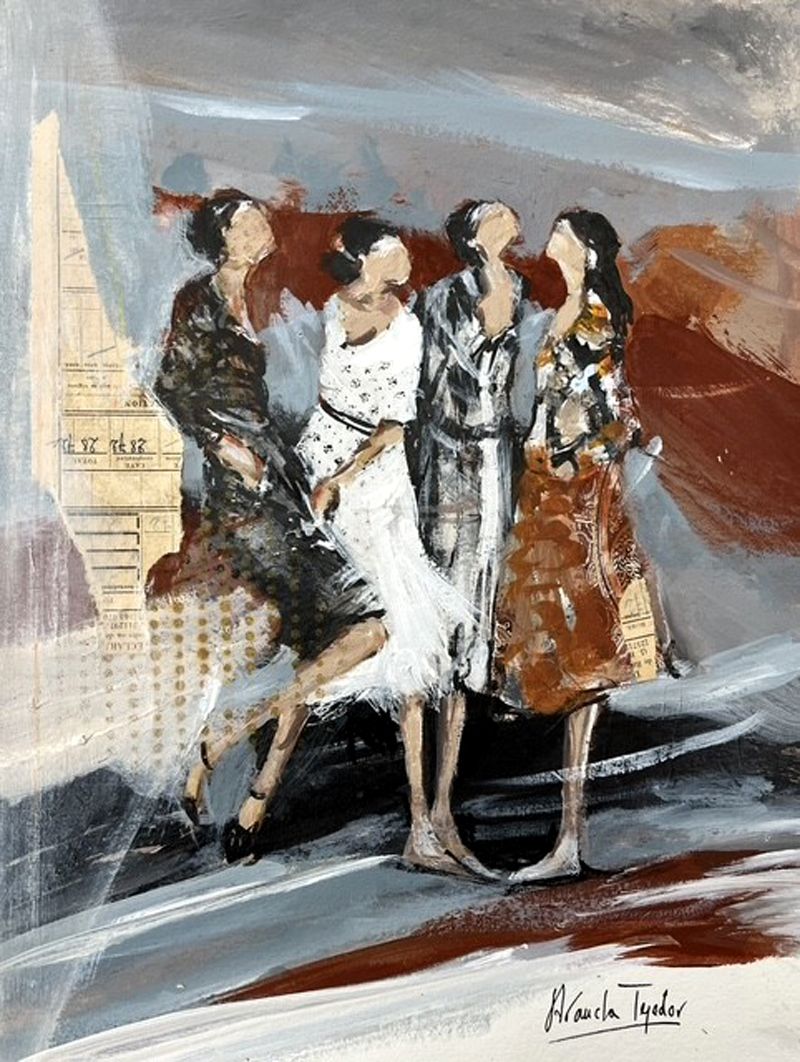 Dessin figuratif petit format blanc Femmes 20 – ARANCHA TEJEDOR – 30 × 40 cm
