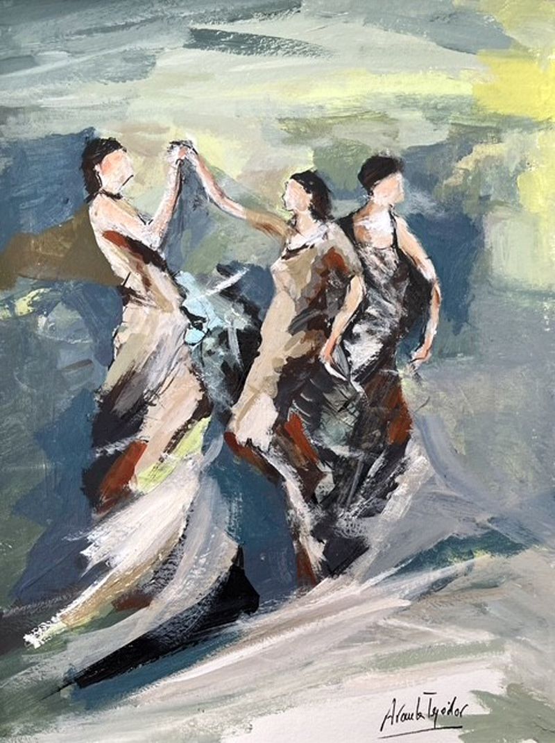 Dessin figuratif petit format blanc Femmes 23 – ARANCHA TEJEDOR – 30 × 40 cm