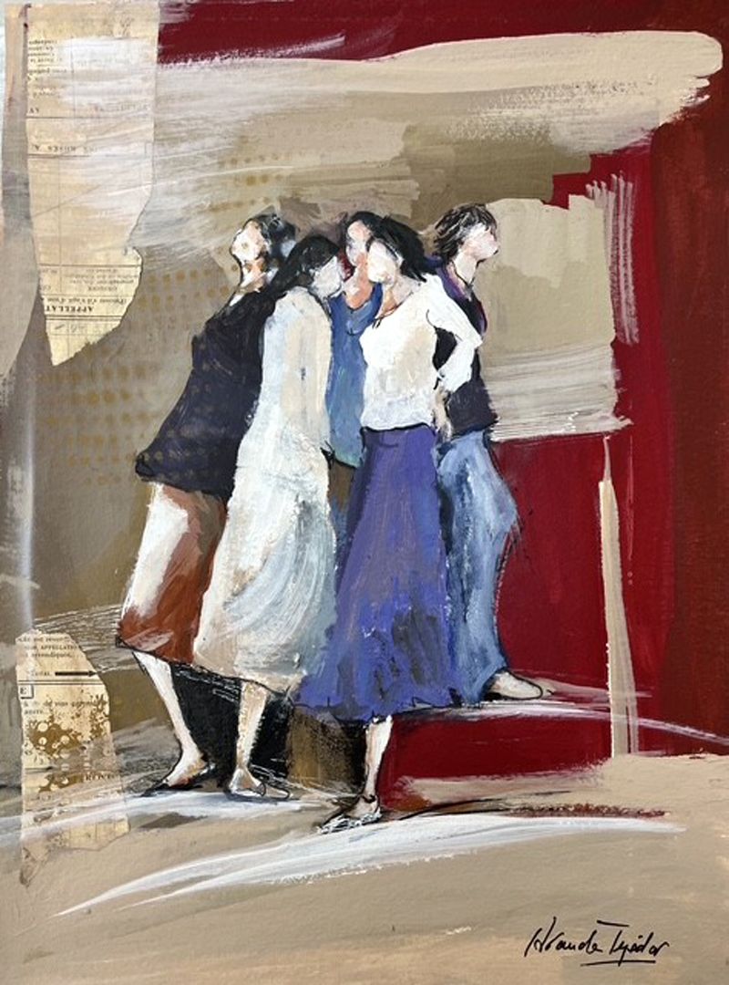 Dessin figuratif petit format blanc Femmes 24 – ARANCHA TEJEDOR – 30 × 40 cm