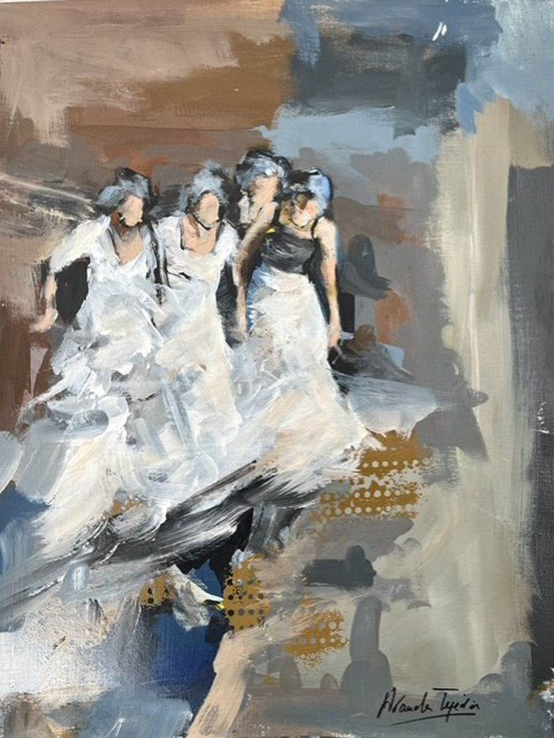 Dessin figuratif petit format blanc Femmes 26 – ARANCHA TEJEDOR – 30 × 40 cm