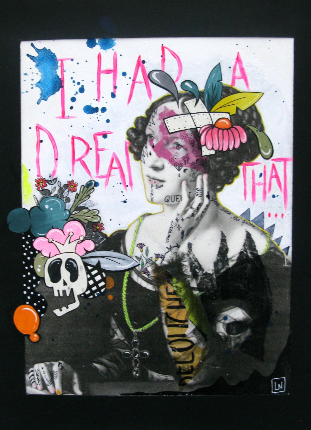 Dessin figuratif petit format REVEUSE – LN LE PAPE – 40 × 30 cm