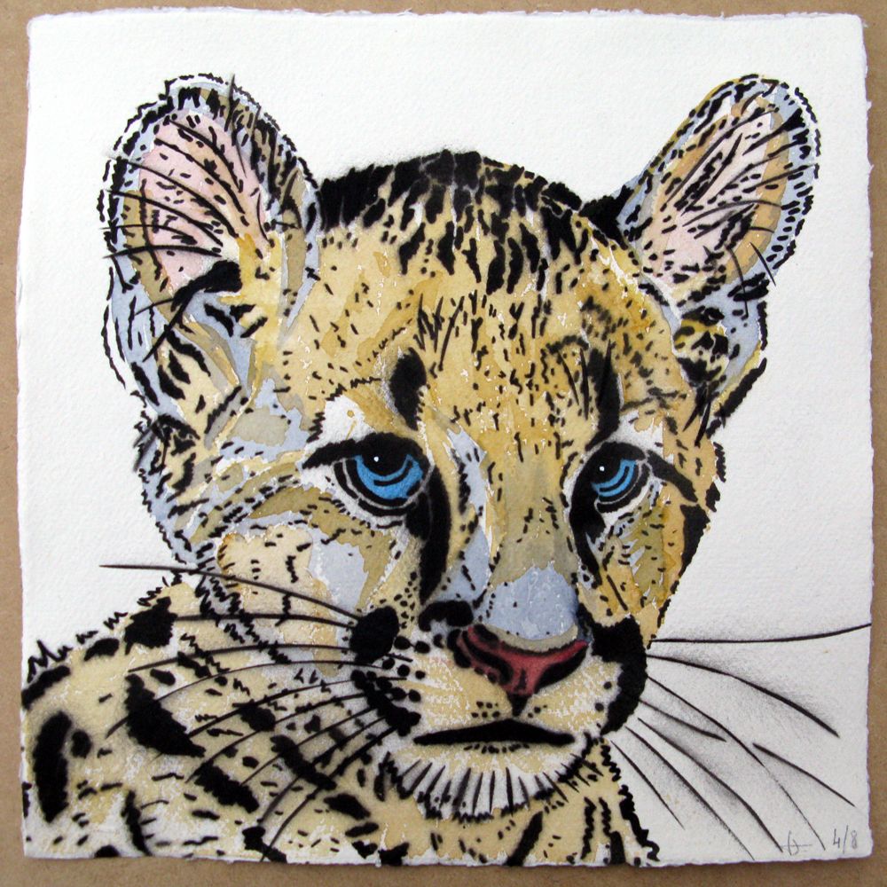 Dessin figuratif petit format PETIT TIGRE – MOSKO – 30 × 30 cm
