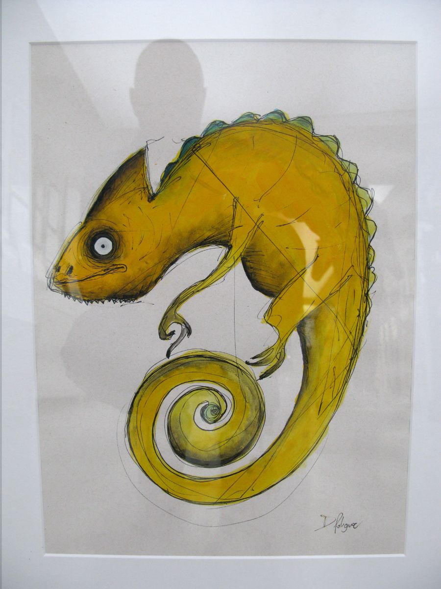 Dessin graphique petit format Cameleon – Daniel De POLIGNAC – 30 × 40 cm
