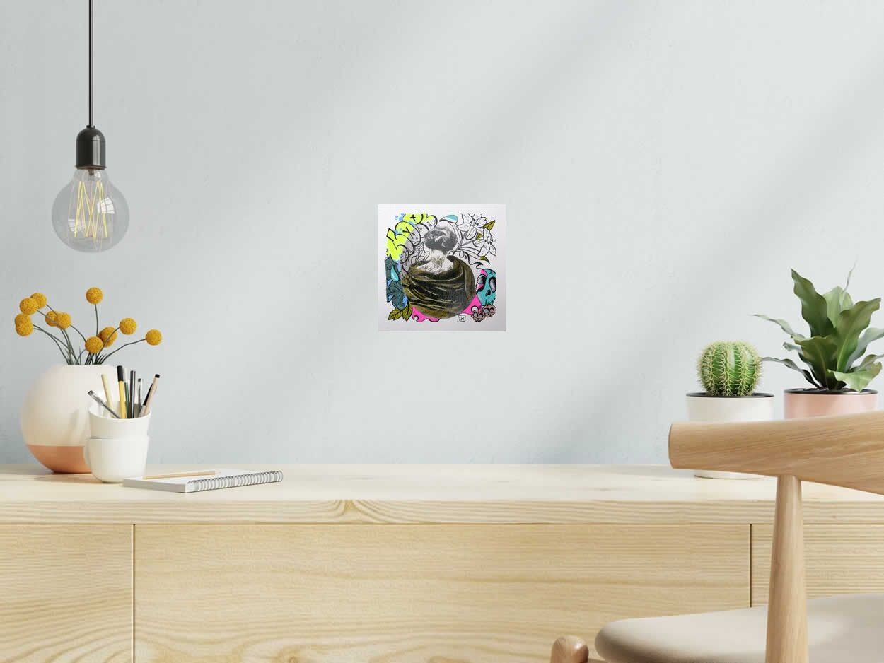 Dessin All eyes on my back de LN LE PAPE dans un intérieur – 18 × 18 cm