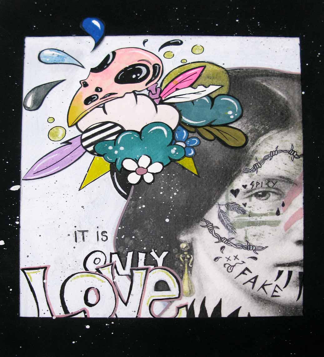 Dessin graphique petit format it's only love – LN LE PAPE – 24 × 19 cm