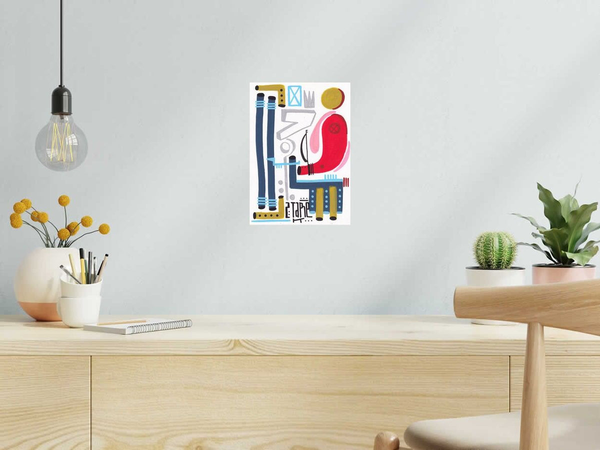 Dessin COMPOSITION de TAREK dans un intérieur – 7 × 21 cm
