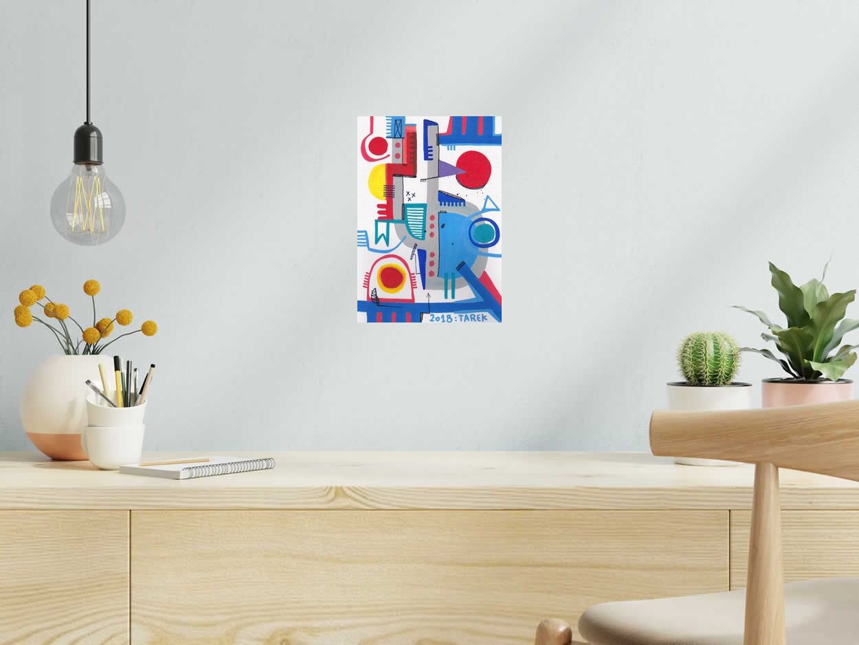 Dessin COMPOSITION SOLAIRE de TAREK dans un intérieur – 30 × 21 cm