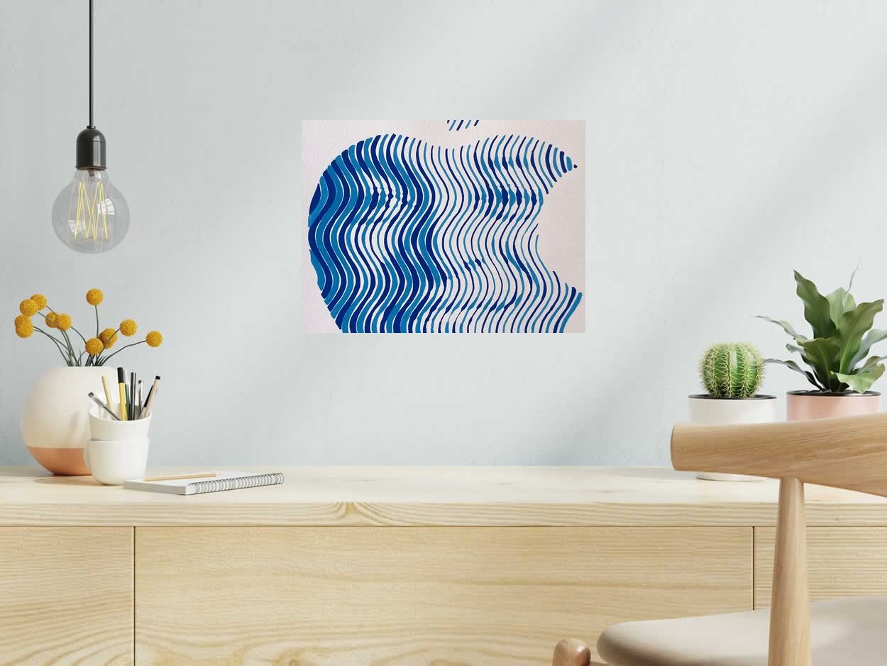 Dessin Mbapple de WAWAPOD dans un intérieur – 40 × 30 cm