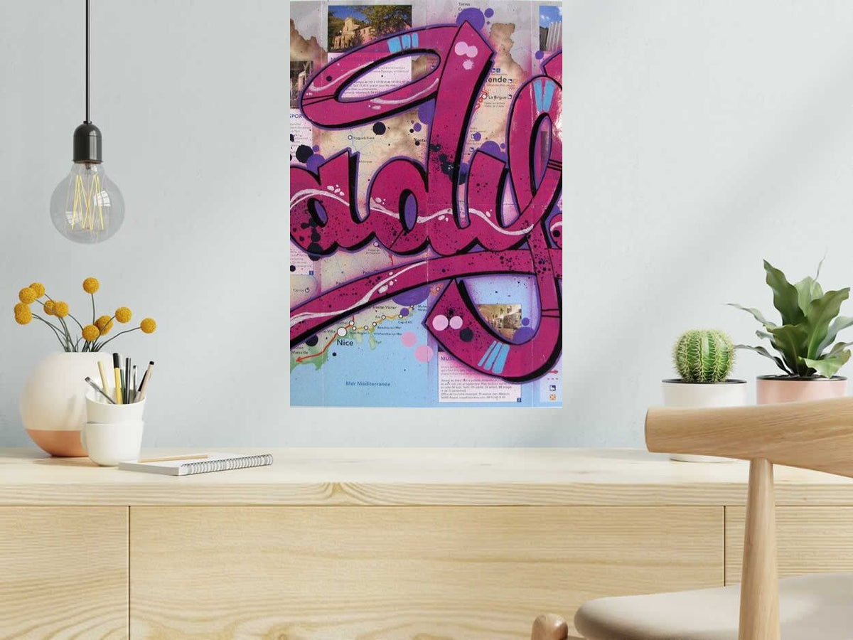 Dessin LADY K SUR TRAIN DES MERVEILLES de LADY K dans un intérieur – 60 × 40 cm