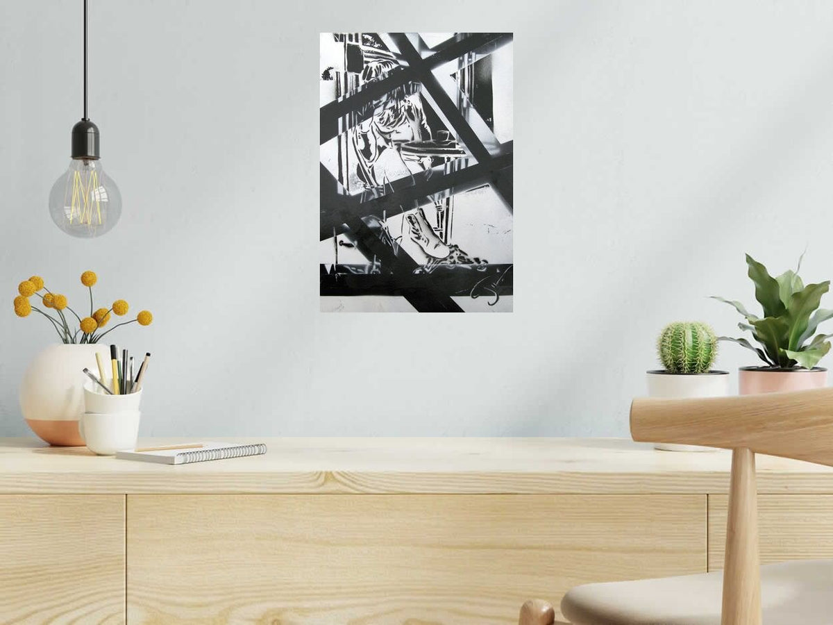 Dessin SANS TITRE de GINO NIGO dans un intérieur – 42 × 29 cm