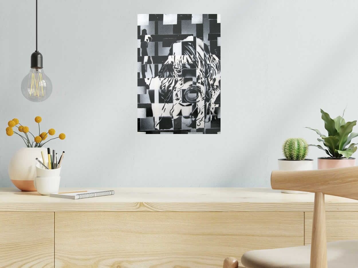 Dessin SANS TITRE de GINO NIGO dans un intérieur – 42 × 29 cm