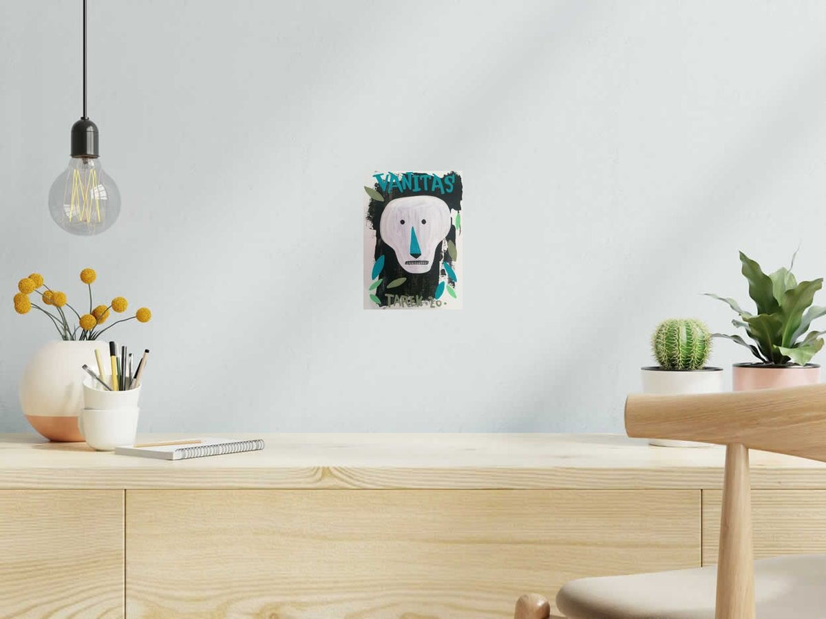 Dessin VANITAS de TAREK dans un intérieur – 21 × 15 cm