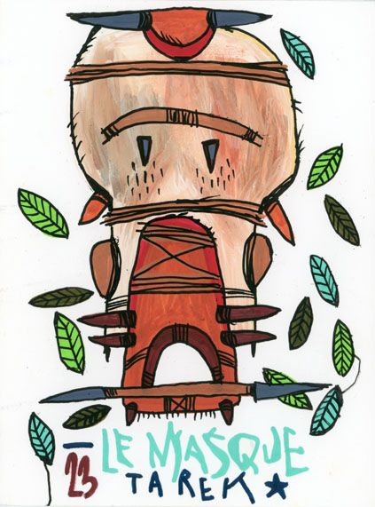 Dessin de TAREK a pour titre  LE MASQUE style graphique dim : TAREKprix:70