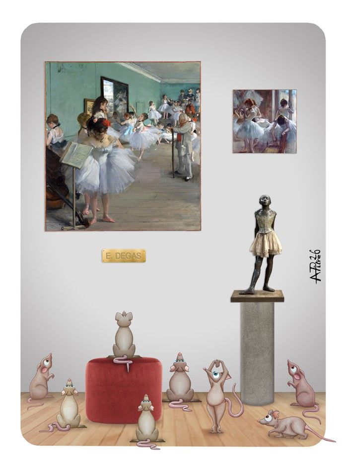Digigraphie figuratif petit format DEGAS – L'ARTISTE PITRE – 30 × 40 cm