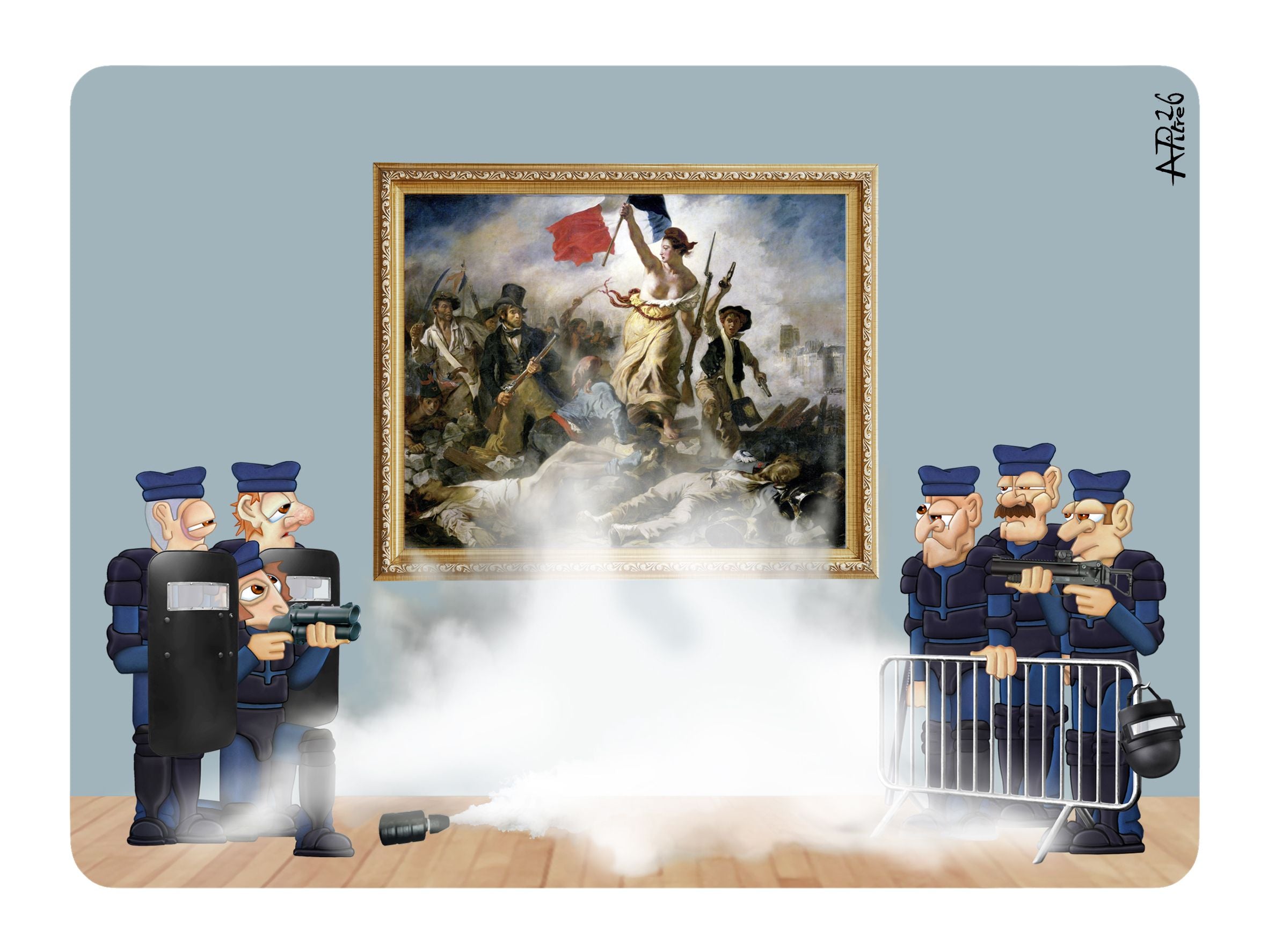 Digigraphie figuratif petit format DELACROIX – L'ARTISTE PITRE – 40 × 30 cm
