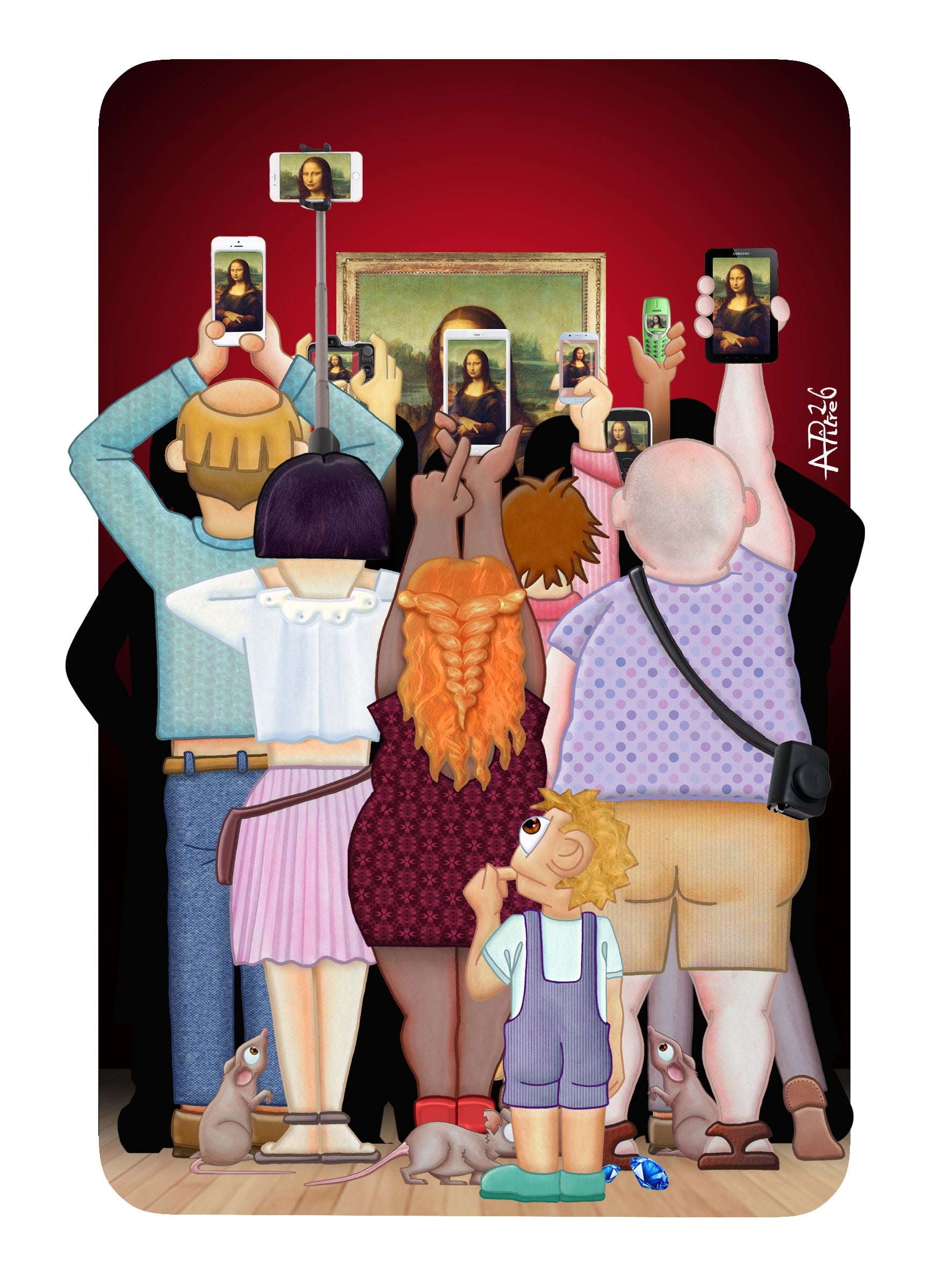 Digigraphie figuratif petit format JOCONDE – L'ARTISTE PITRE – 30 × 40 cm
