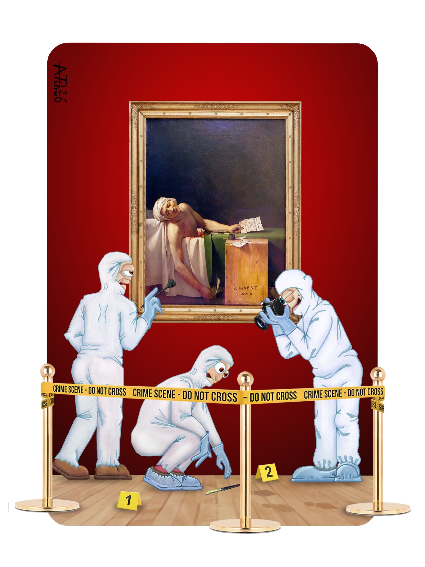 Digigraphie figuratif petit format MARAT – L'ARTISTE PITRE – 30 × 40 cm