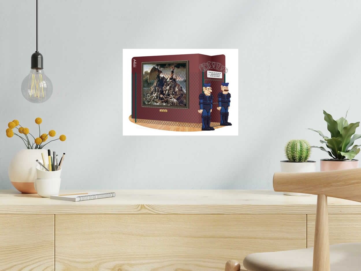 Digigraphie MEDUSE de L'ARTISTE PITRE dans un intérieur – 40 × 30 cm