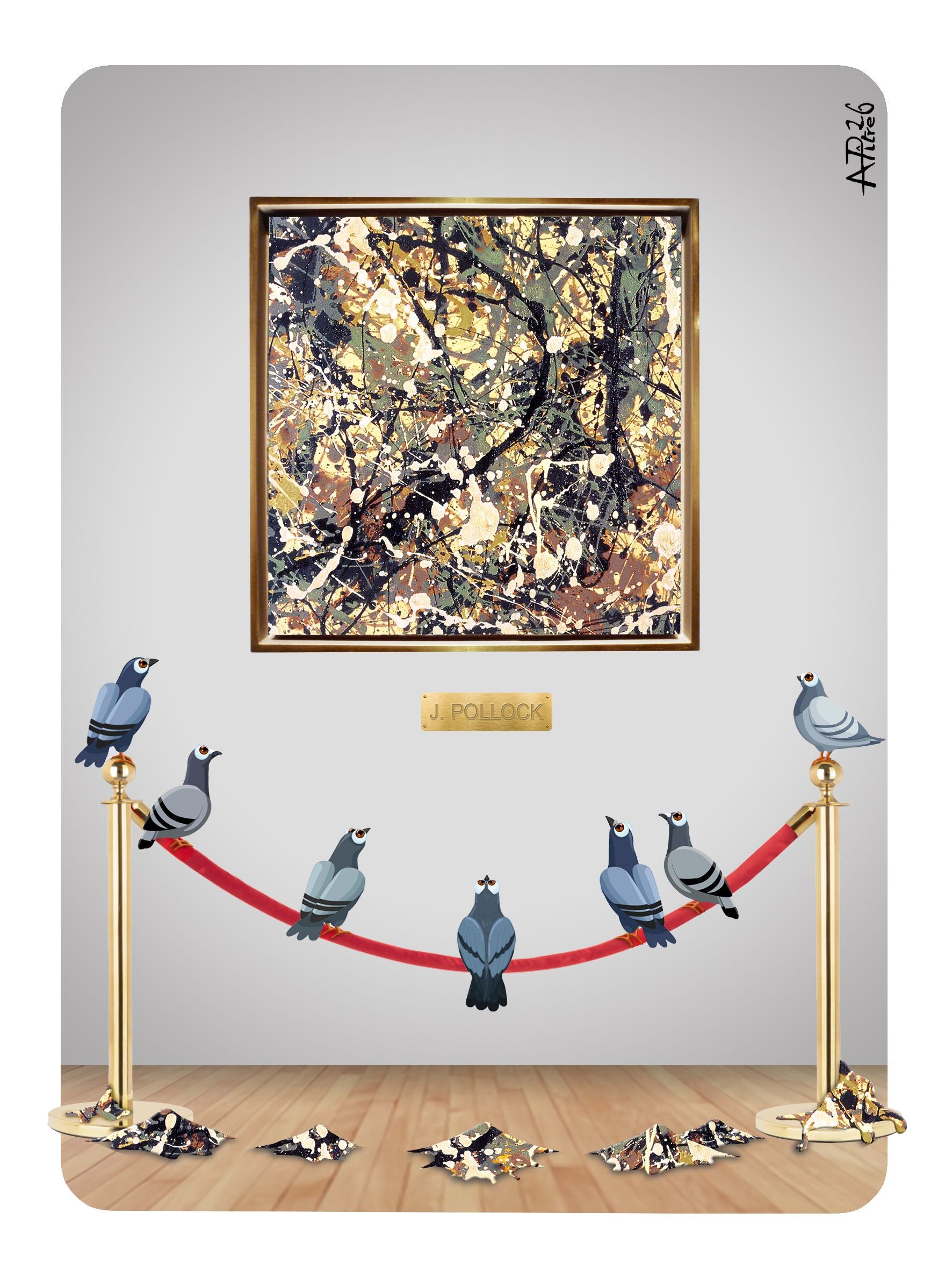 Digigraphie figuratif petit format POLLOCK – L'ARTISTE PITRE – 30 × 40 cm
