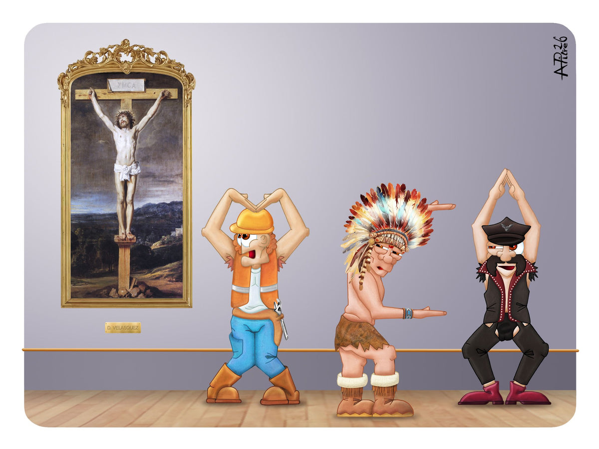 Digigraphie figuratif petit format YMCA – L'ARTISTE PITRE – 40 × 30 cm