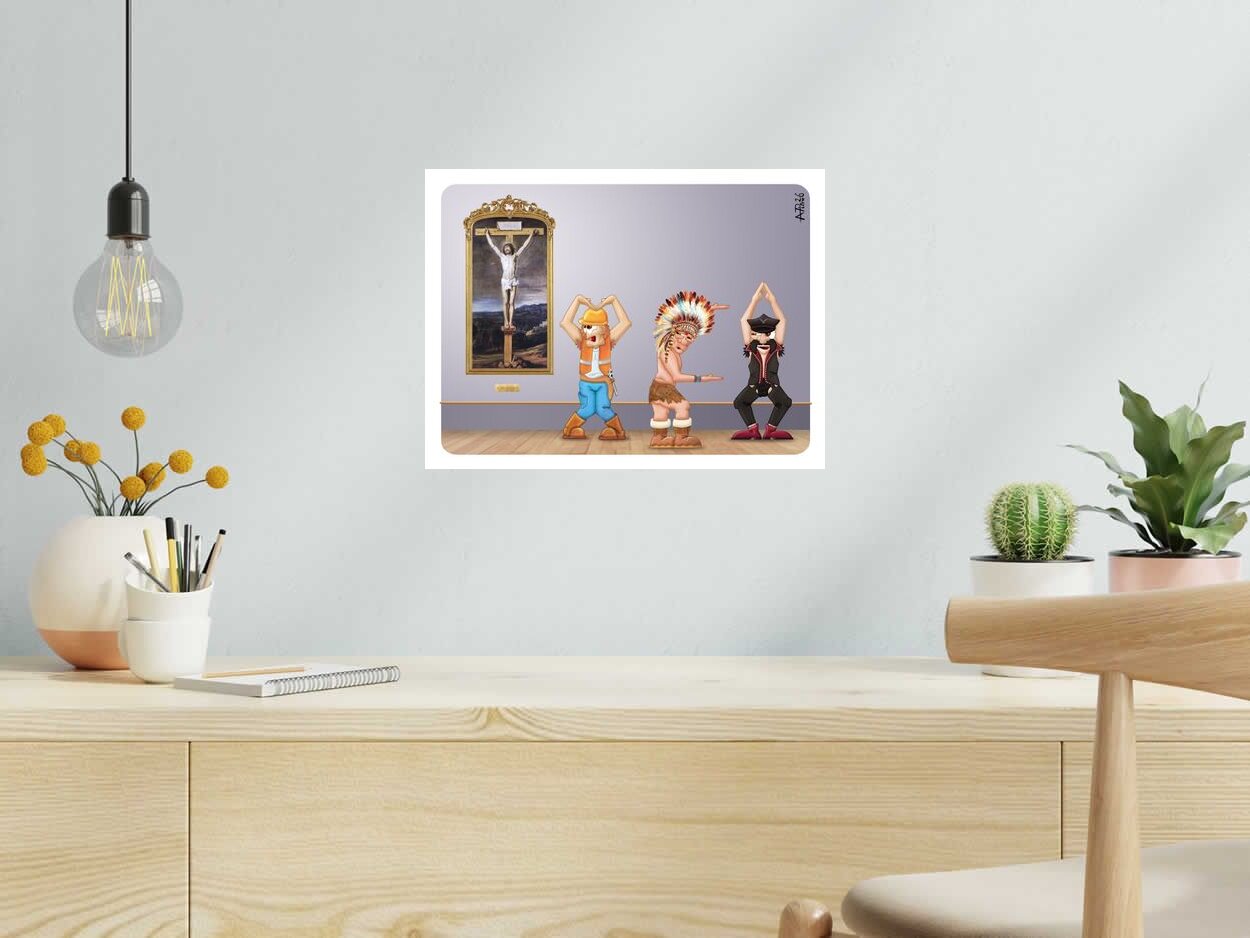 Digigraphie YMCA de L'ARTISTE PITRE dans un intérieur – 40 × 30 cm
