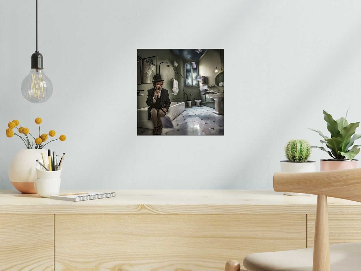 Digigraphie A LA RECHERCHE DU TEMPS PERDU de OliR dans un intérieur – 30 × 30 cm