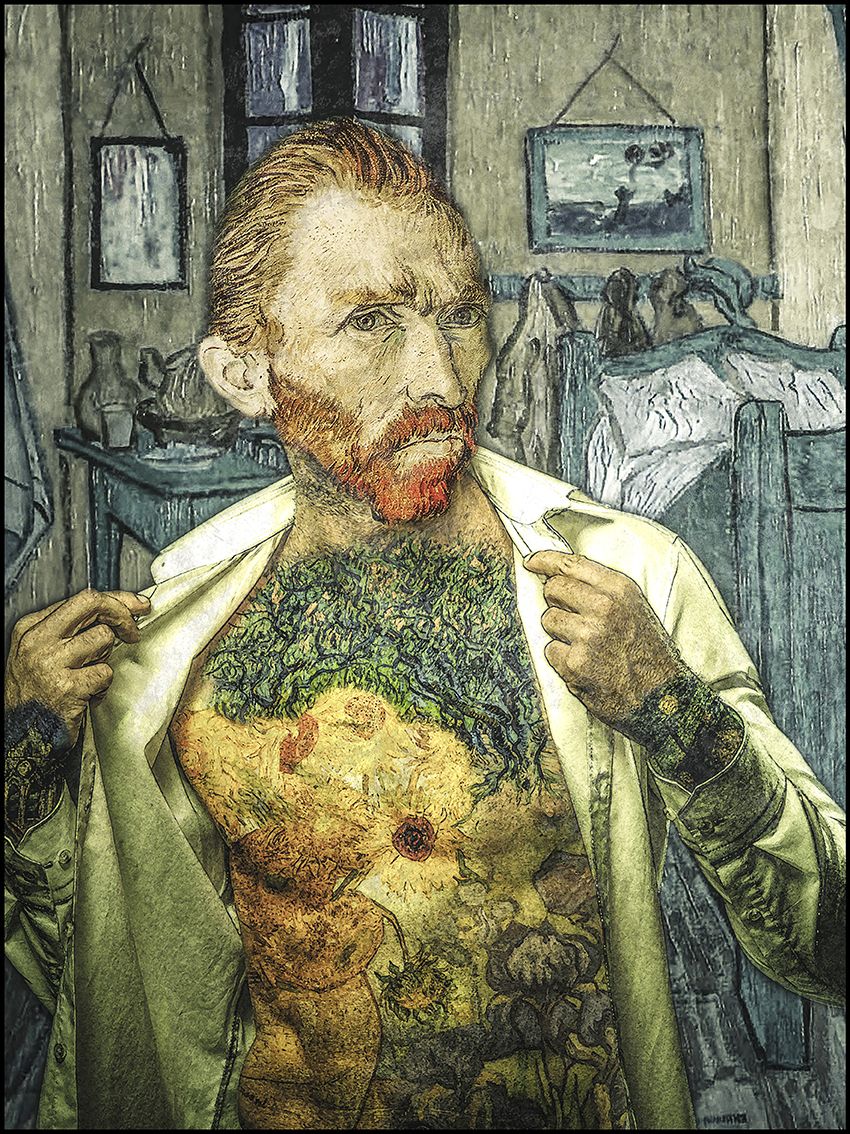 Digigraphie figuratif petit format VINCENT'S BEDROOM – OliR – 40 × 30 cm