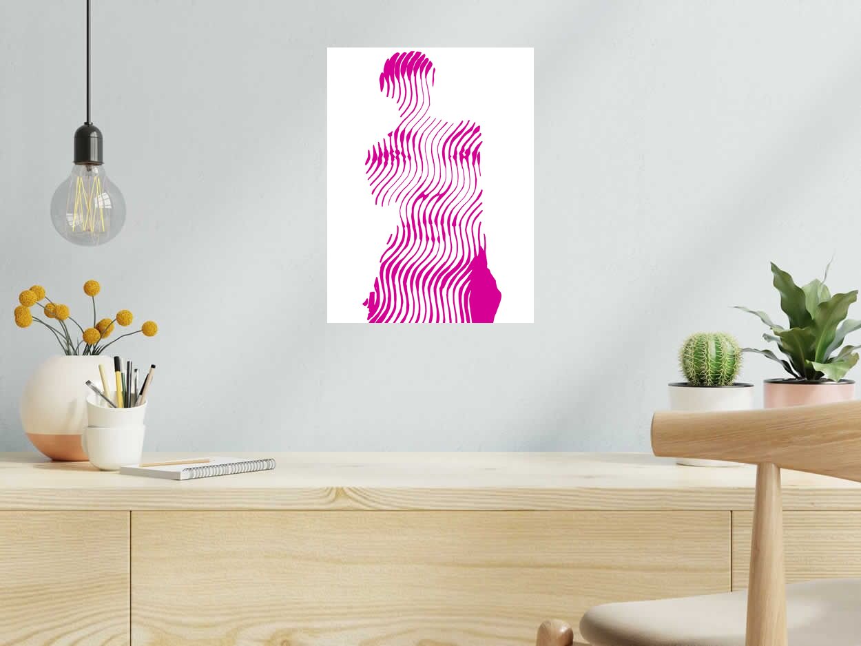 Digigraphie VENUS D'ANGELINA (ROSE) de WAWAPOD dans un intérieur – 30 × 40 cm