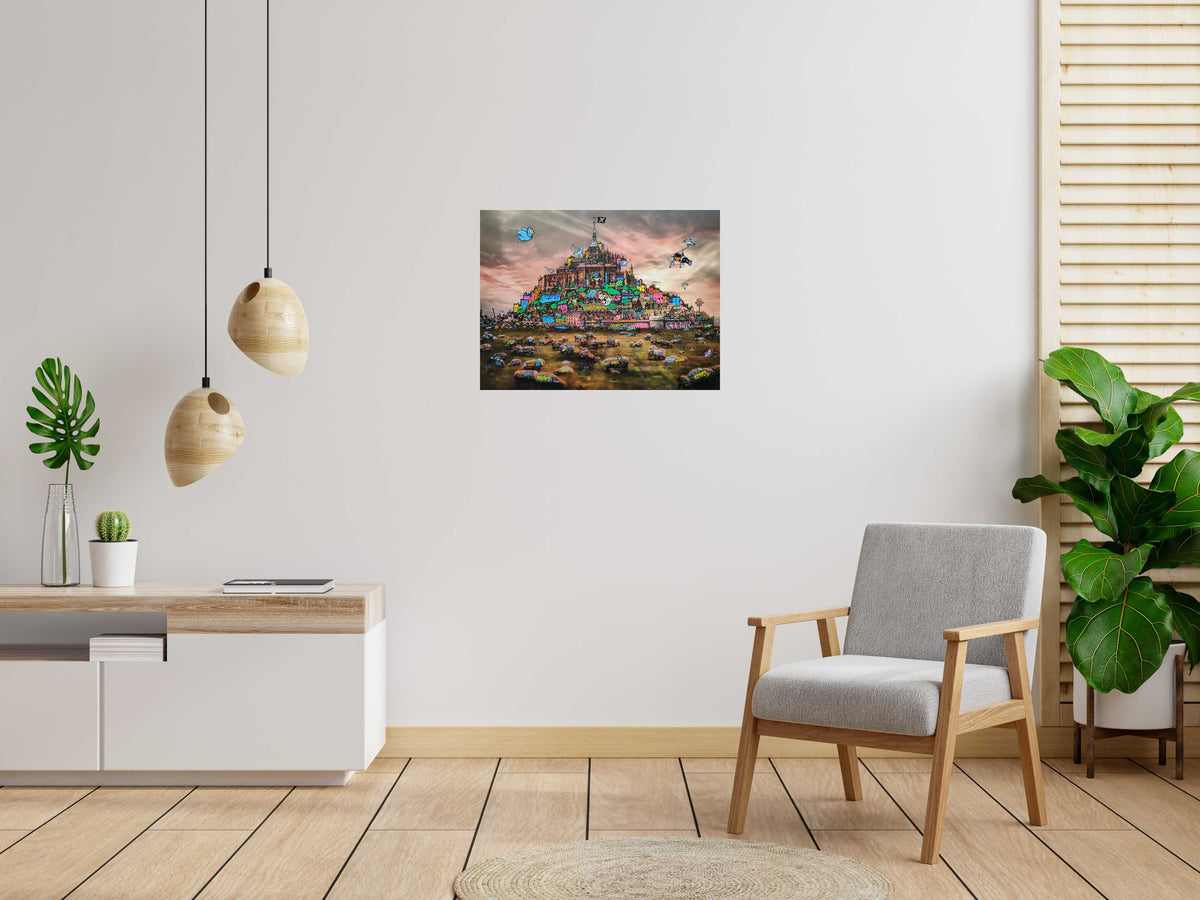 Digigraphie Mont Saint Michel Apocalypse 3054 de BLACH dans un intérieur – 80 × 60 cm