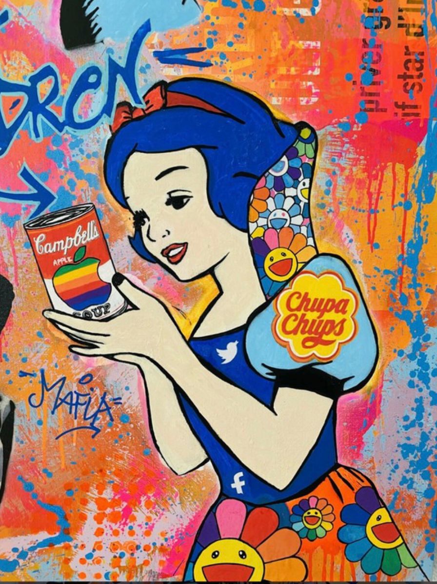 Tableau de SARA CHELOU a pour titre  Don't Mess the Children style street pop art, street art dim : SARA CHELOUprix:1700