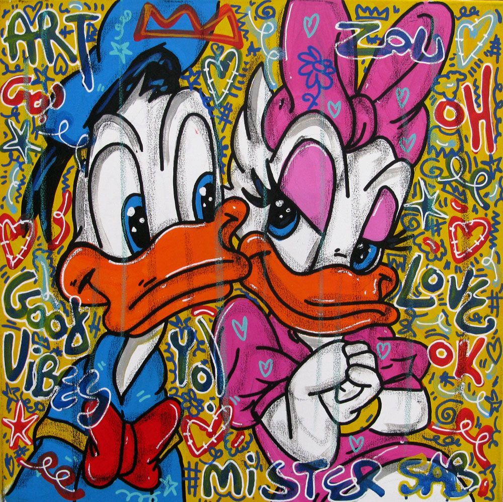 Tableau de RICO SAB a pour titre  Duck's love style street pop art, street art dim : RICO SABprix:250