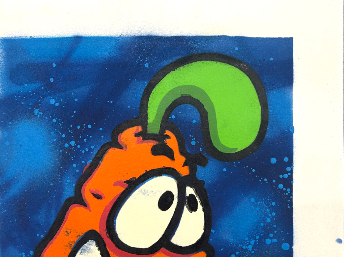 edition d art street art à l'aérosol sur papier de Carotte, 40 x 50 cm