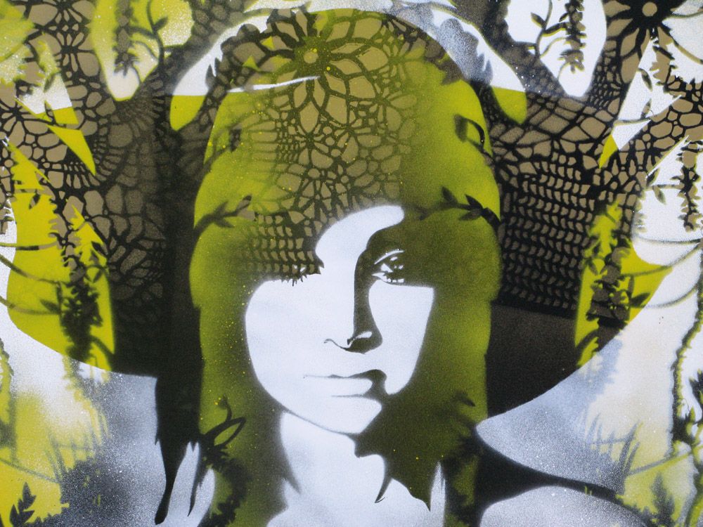 Tableau de KARO TRASS a pour titre  Emma style street pop art, street art dim : KARO TRASSprix:170