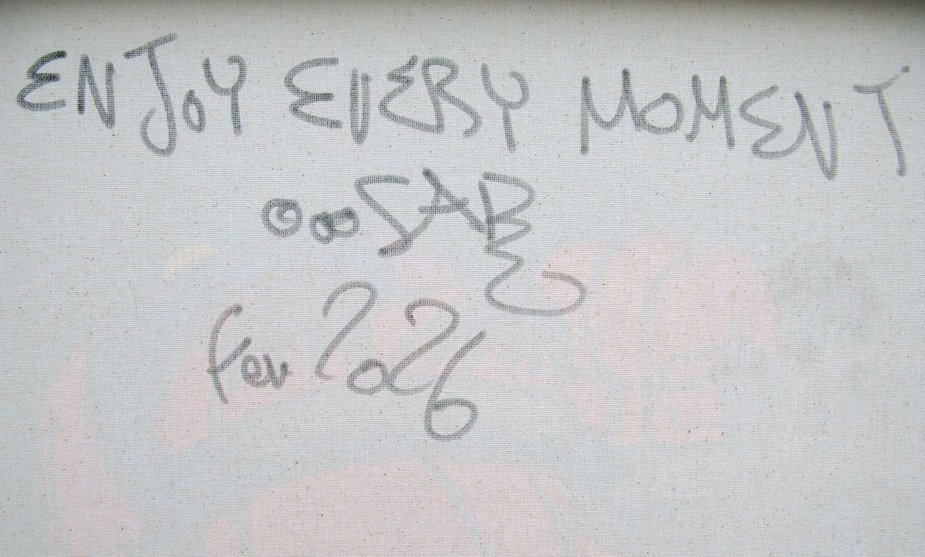 Tableau de RICO SAB a pour titre  Enjoy every moment style street pop art dim : RICO SABprix:450