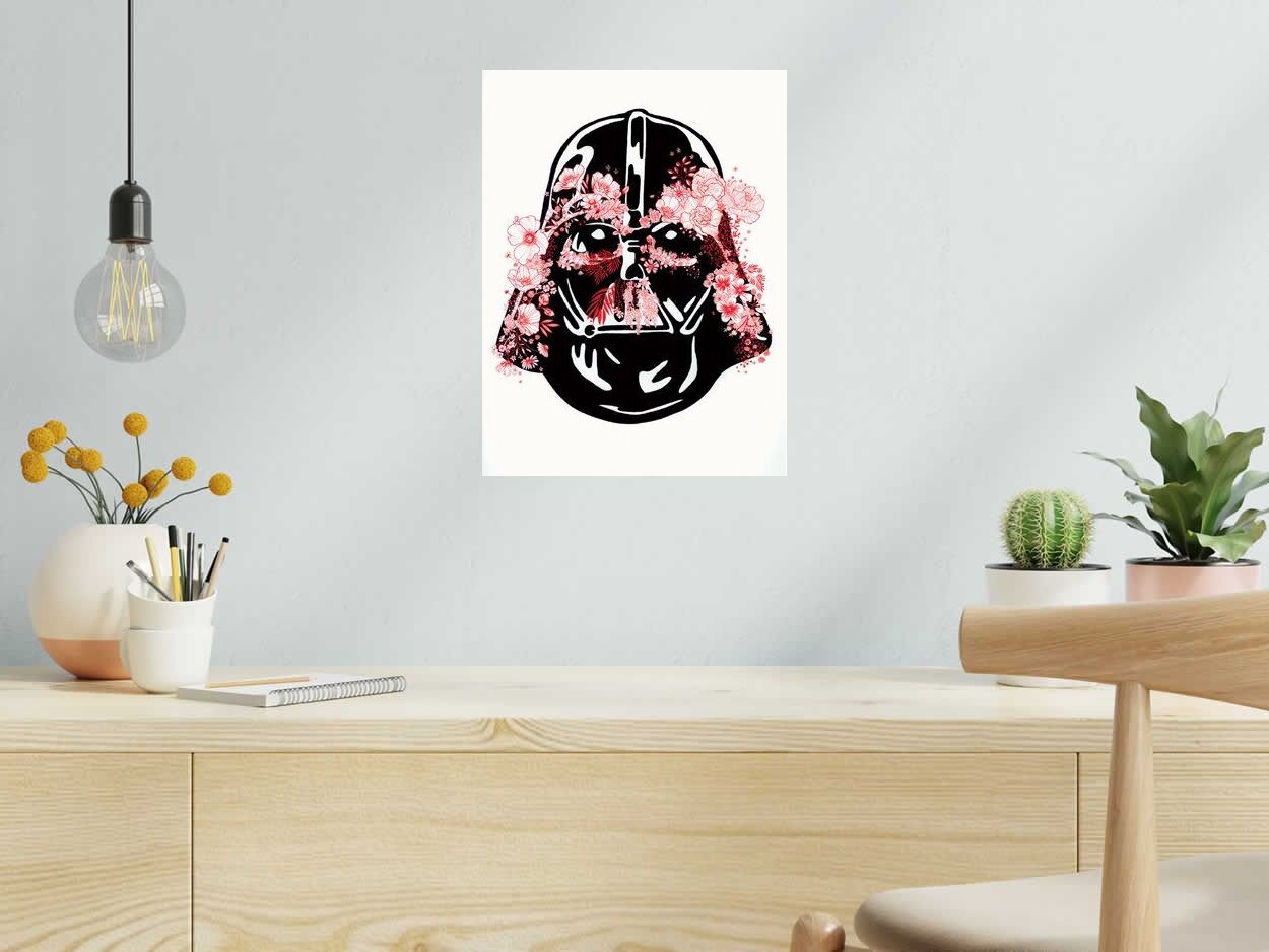 Estampe FLOWER FATHER III de CAMILLE POLI dans un intérieur – 30 × 40 cm