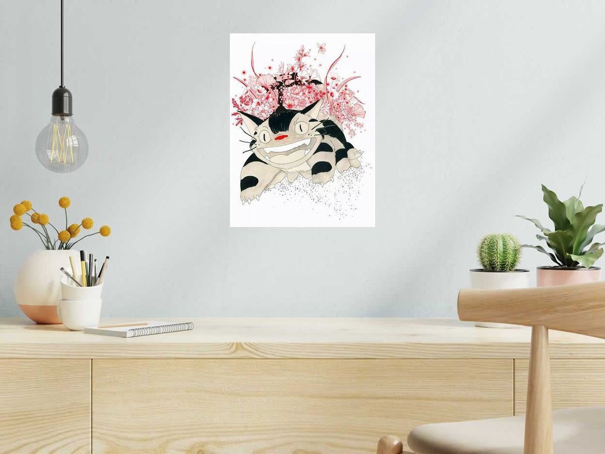 Estampe FLOWER TOTORO III de CAMILLE POLI dans un intérieur – 30 × 40 cm