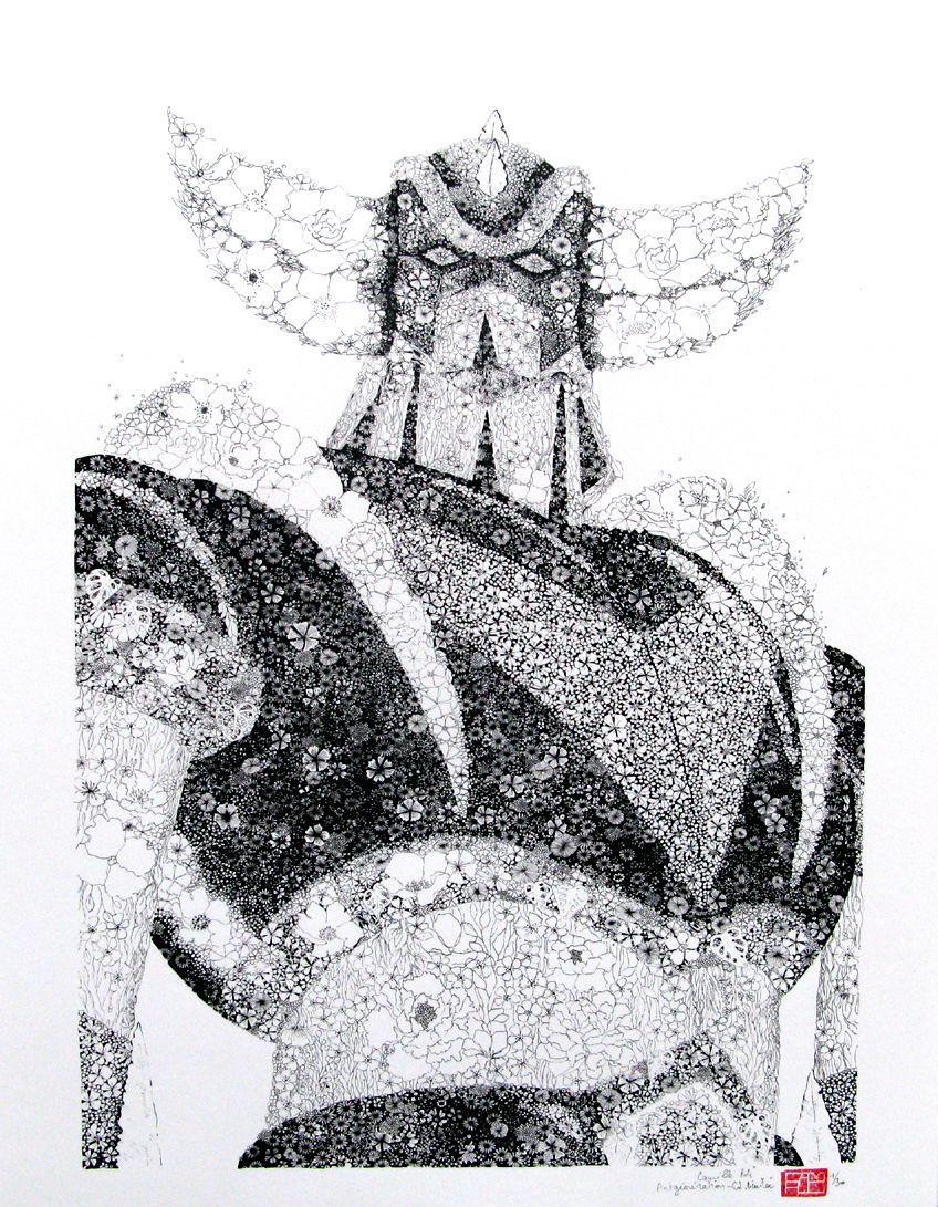 Estampe figuratif petit format GOLDO noir et blanc – CAMILLE POLI – 30 × 40 cm