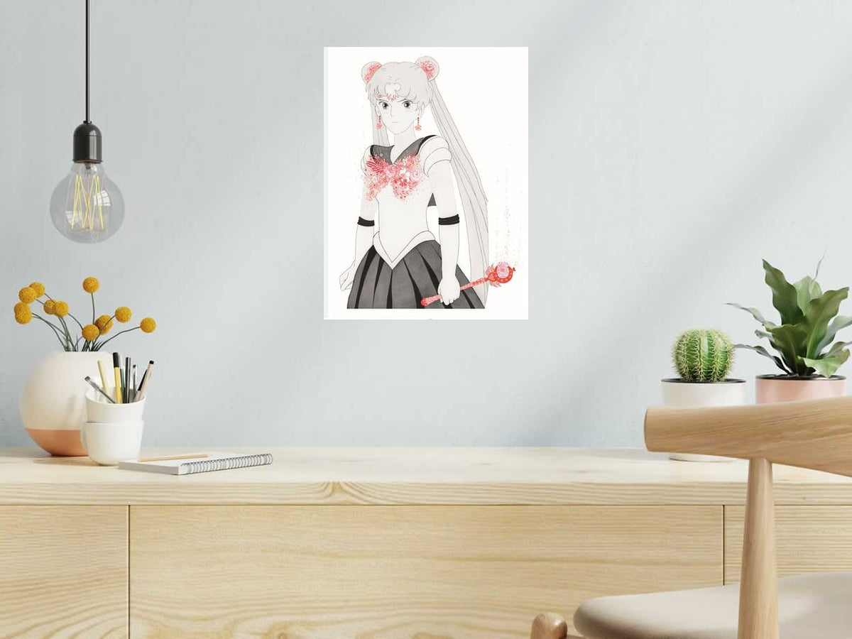 Estampe SAILOR FLOWER de CAMILLE POLI dans un intérieur – 30 × 40 cm