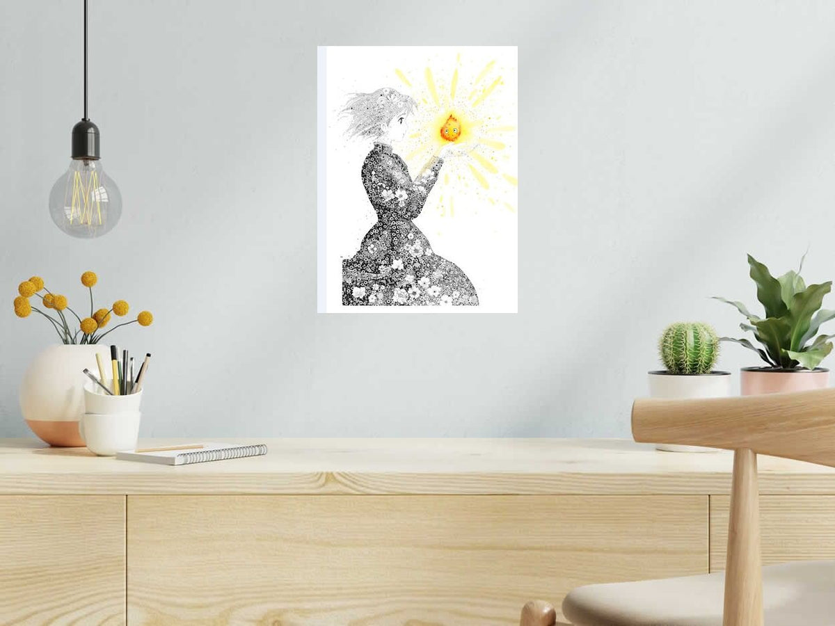 Estampe SOPHIE de CAMILLE POLI dans un intérieur – 30 × 40 cm