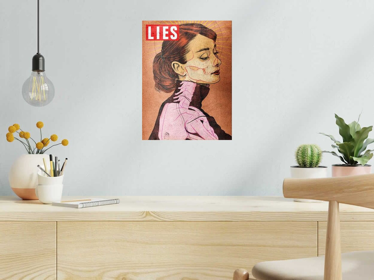 Estampe Lies-Audrey Hepburn de Carlos Olmo dans un intérieur – 30 × 40 cm