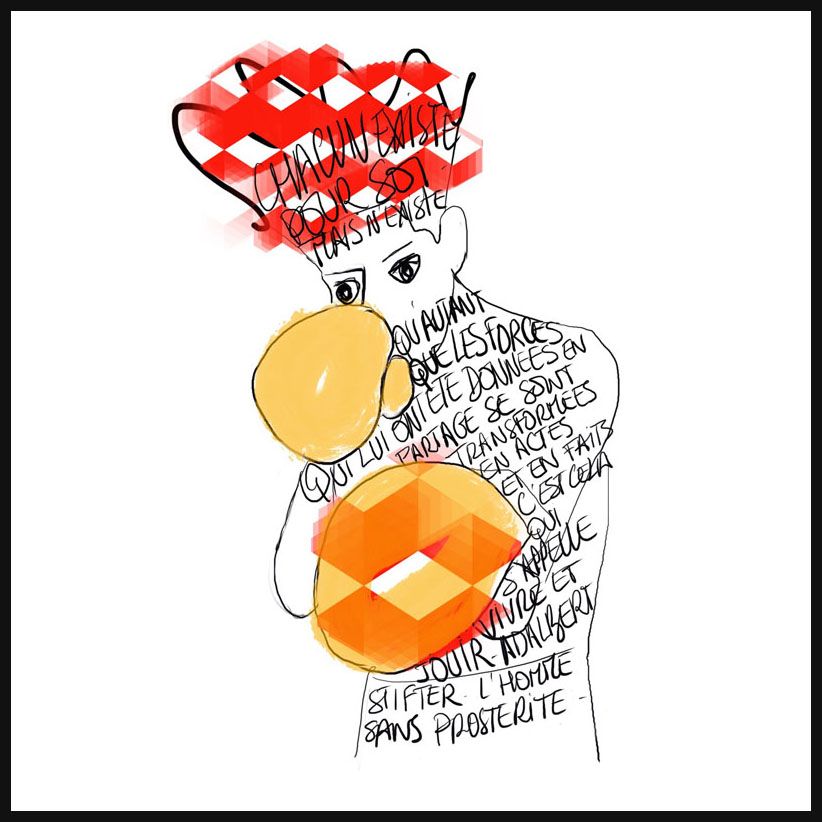 Estampe figuratif petit format Basquiat – FREDERIQUE BERTIN – 20 × 20 cm