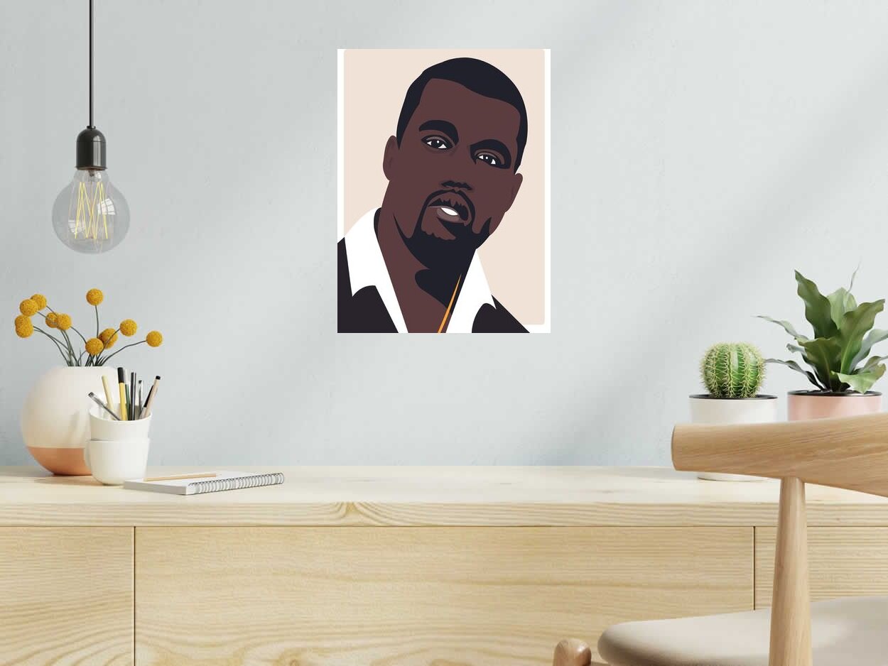 Estampe K.WEST de JMC dans un intérieur – 30 × 40 cm