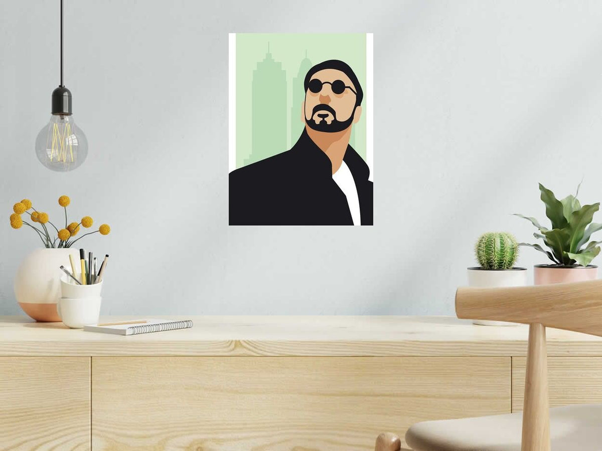 Estampe LEON de JMC dans un intérieur – 30 × 40 cm