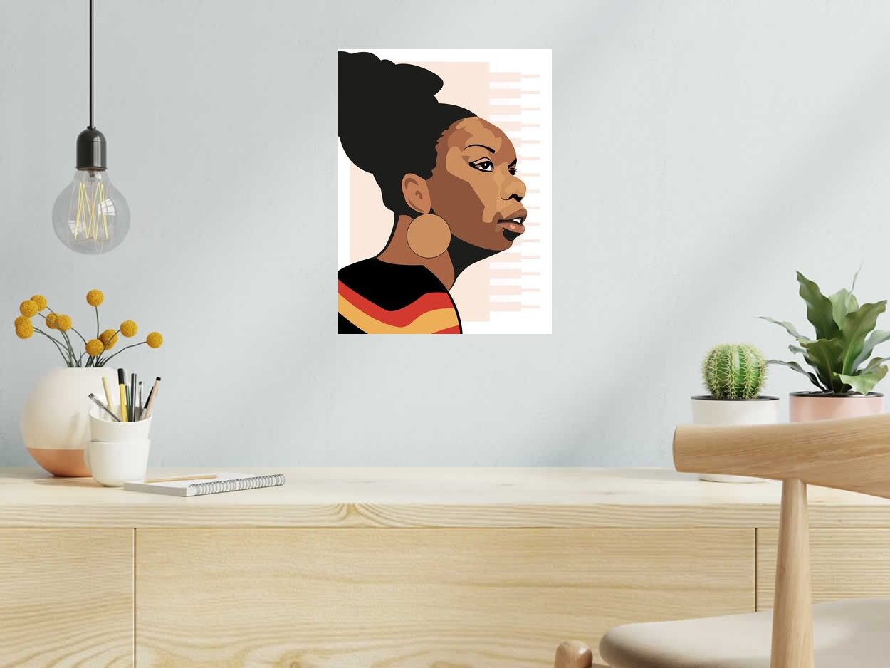 Estampe NINA de JMC dans un intérieur – 30 × 40 cm