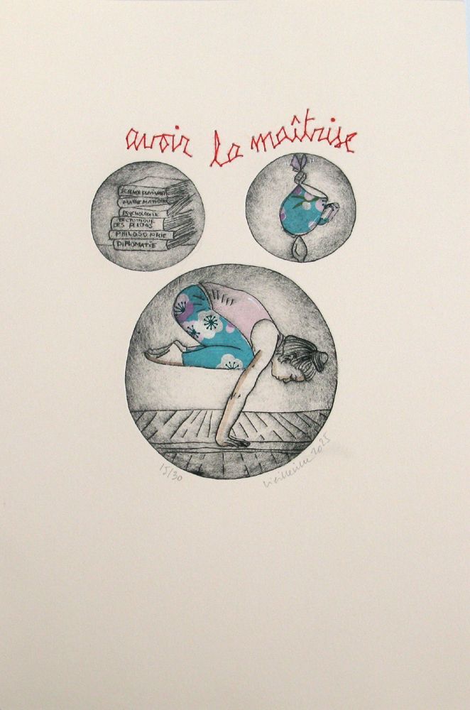 Estampe figuratif petit format Avoir la maîtrise – NAVIEILLEVILLE – 18 × 26 cm