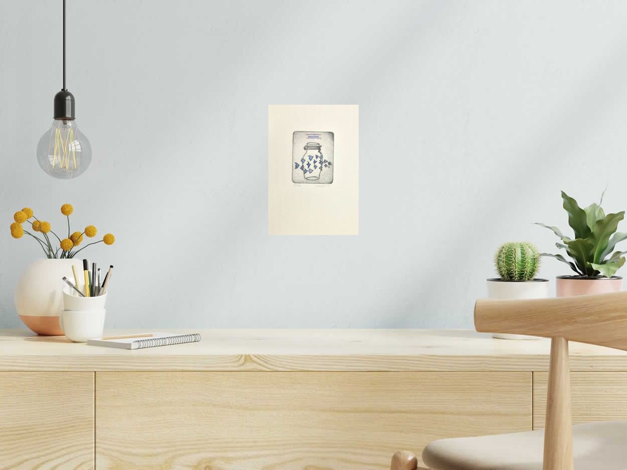 Estampe Conserver sa liberté de NAVIEILLEVILLE dans un intérieur – 18 × 26 cm