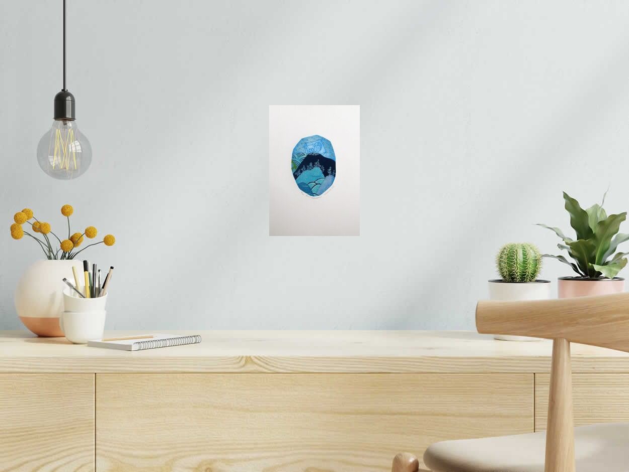 Estampe Petit dormeur 1 de NAVIEILLEVILLE dans un intérieur – 18 × 26 cm
